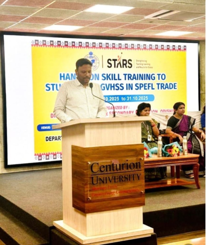 ସେଞ୍ଚୁରିଆନ ବିଶ୍ୱବିଦ୍ୟାଳୟ ରେ ସରକାରୀ ବୃତ୍ତିଗତ ଉଚ୍ଚ ମାଧ୍ୟମିକ ବିଦ୍ୟାଳୟର ଛାତ୍ରଛାତ୍ରୀଙ୍କ ପାଇଁ ଏକ ପାଞ୍ଚ ଦିନିଆ ଆବାସିକ ହସ୍ତଗତ ଦକ୍ଷତା ବିକାଶ ତାଲିମ କାର୍ଯ୍ୟକ୍ରମ ଉଦ୍ଘାଟିତ ହୋଇଛି।