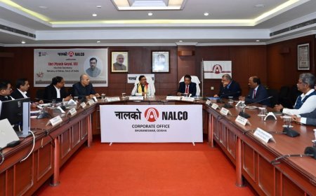 ଭାରତ ସରକାରଙ୍କ ଖଣି ମନ୍ତ୍ରଣାଳୟ ସଚିବ ଶ୍ରୀ ପୀୟୁଷ ଗୋୟଲ, ନାଲକୋର ମୁଖ୍ୟାଳୟ ପରିଦର୍ଶନ  କରିଛନ୍ତି।