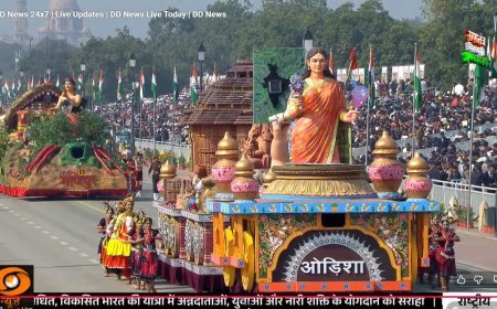 ସାଧାରଣତନ୍ତ୍ର ଦିବସ ଅବସରରେ ନୂଆଦିଲ୍ଲୀର କର୍ଭବ୍ୟ ପଥରେ ଓଡ଼ିଶାର ପ୍ରଜ୍ଞାପନ ମେଢ ବିଶ୍ବ ଦେଖୋଲା ସମୃଦ୍ଧ ଓ ଆତ୍ମନିର୍ଭର ଭାରତ ପାଇଁ ଓଡ଼ିଶାର ପ୍ରତିବଦ୍ଧତା କୃଷିରୁ ସେମିକଣ୍ଡକ୍ଟର ପର୍ଯ୍ୟନ୍ତ ଆତ୍ମନିର୍ଭର ଭାରତ ଭାରତ ଗଠନରେ ଓଡ଼ିଶାର ଅବଦାନ