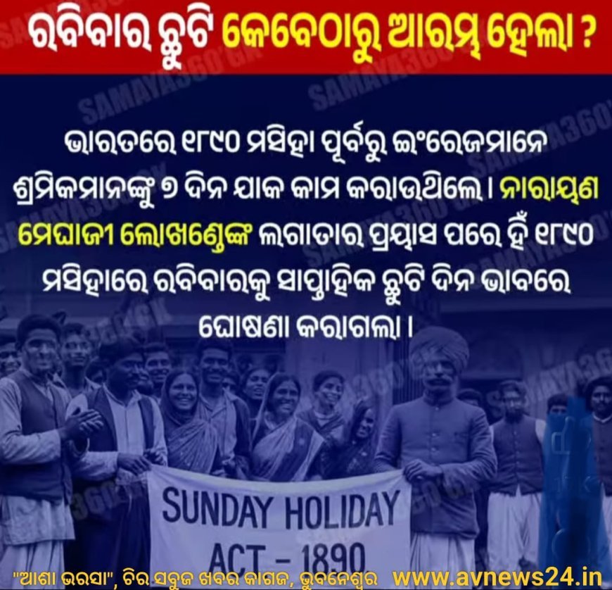 ରବିବାର ଛୁଟିର ଇତିହାସ କଣ ରହିଛି ?