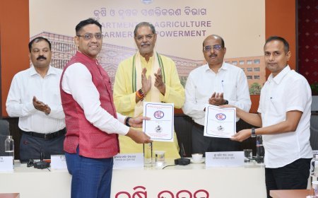 କୃଷି ବିଭାଗ ପକ୍ଷରୁ ଆର୍ଥିକ ବର୍ଷ ୨୦୨୬-୨୭ ପାଇଁ ବିଭାଗର ୪ଟି ନିଗମ ସହ ବୁଝାମଣା ପତ୍ର ସ୍ୱାକ୍ଷରିତ...