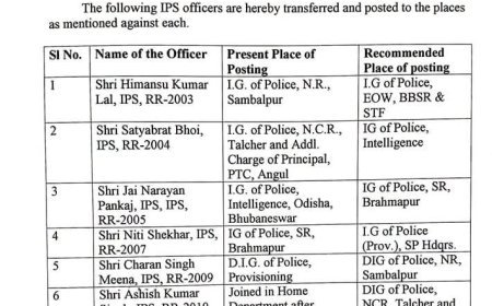ବରିଷ୍ଠ IPS ସ୍ତରରେ ହେଲା ପରିବର୍ତ୍ତନ...