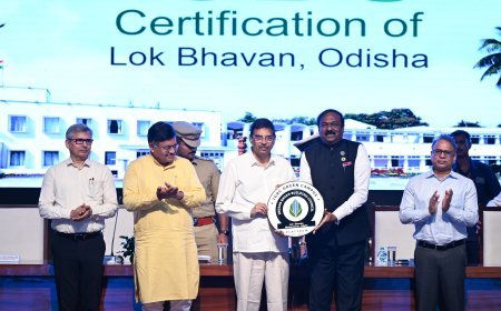 ଦେଶର ପ୍ରଥମ ଆଇଜିବିସି ପ୍ଲାଟିନମ୍-ସାର୍ଟିଫାଏଡ ସବୁଜ କ୍ୟାମ୍ପସ୍ ହେଲା ଓଡ଼ିଶା ଲୋକଭବନ...