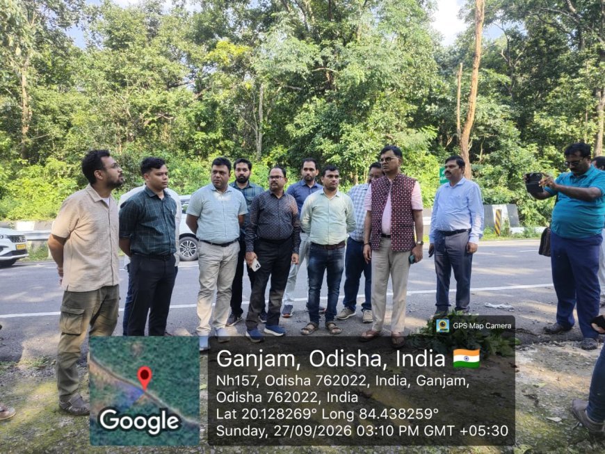 କଳିଙ୍ଗା ଘାଟି ଭୂସ୍ଖଳନ ସ୍ଥାନ ପରିଦର୍ଶନ କଲେ ନିର୍ମାଣ ବିଭାଗ ପ୍ରମୁଖ ଶାସନ ସଚିବ...